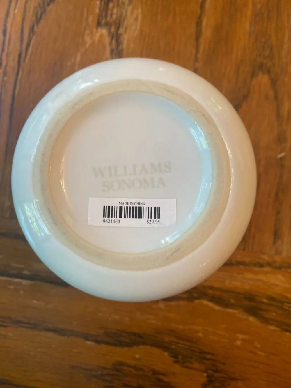 William Sonoma Ceramic Butter Jar White Butter Dish Storage Container, Counterto